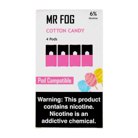 Mr Fog Cotton Candy 4 Pods - ZiiP Pods In Stock - Compatible Juul Low Price  Online  Ziip Stock